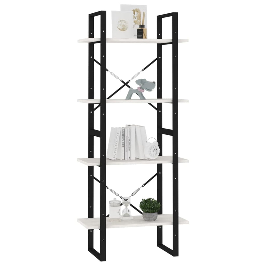 Boekenkast met 4 schappen 60x30x140 cm massief grenenhout wit 60 x 30 x 140 cm Hout