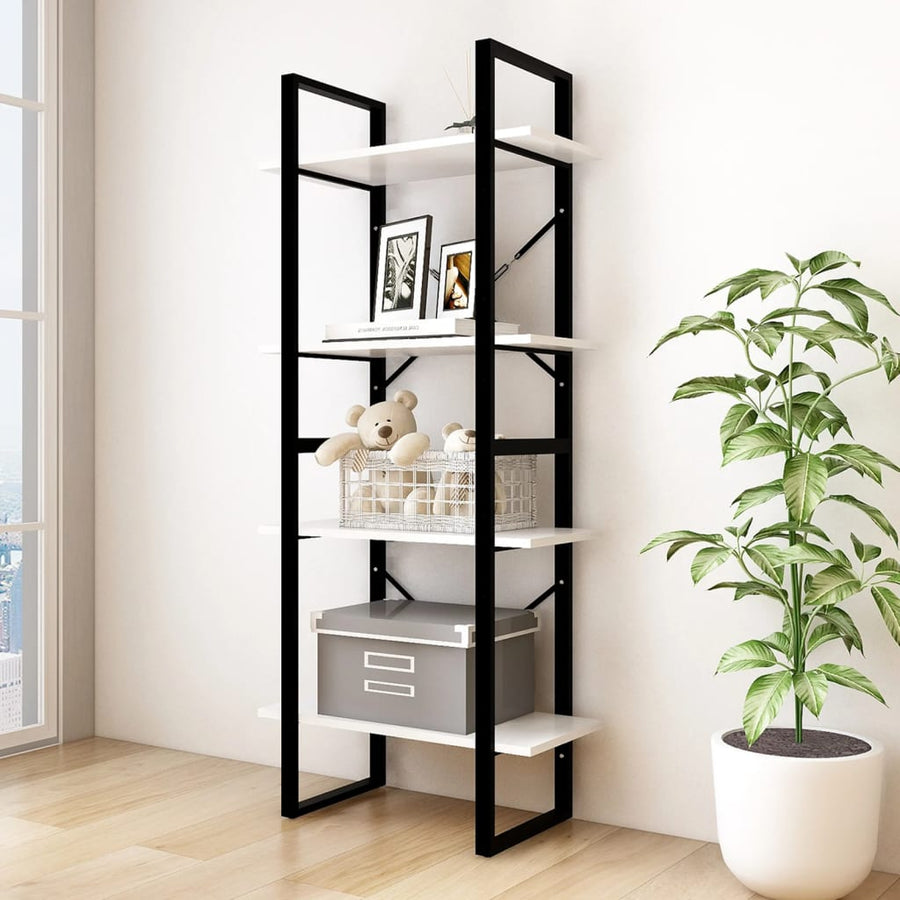 Boekenkast met 4 schappen 60x30x140 cm massief grenenhout wit 60 x 30 x 140 cm Hout
