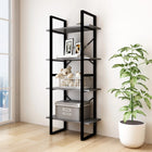 Boekenkast massief grenenhout grijs 60x30x140 cm
