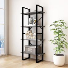 Boekenkast Met 4 Schappen Massief Grenen Grijs 60 x 30 x 140 cm Hout
