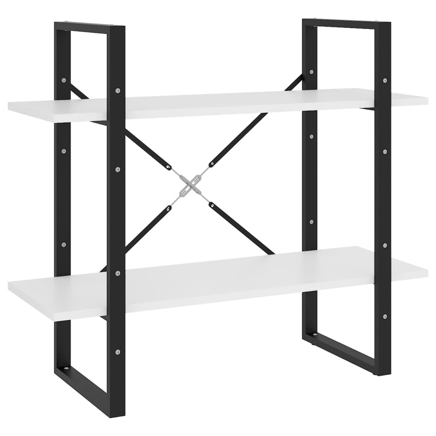 Boekenkast Met 2 Schappen Spaanplaat Wit 80 x 30 x 70 cm Bewerkt hout