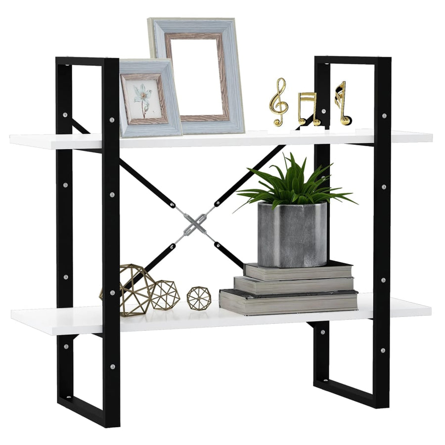 Boekenkast Met 2 Schappen Spaanplaat Wit 80 x 30 x 70 cm Bewerkt hout