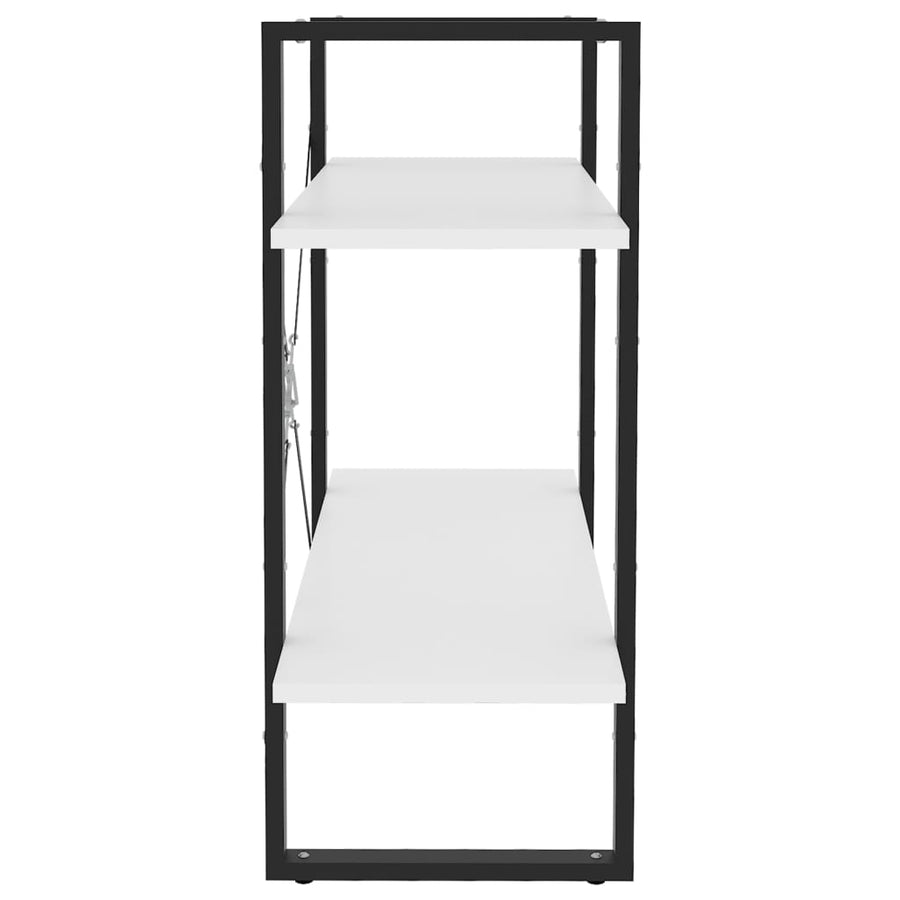 Boekenkast Met 2 Schappen Spaanplaat Wit 80 x 30 x 70 cm Bewerkt hout