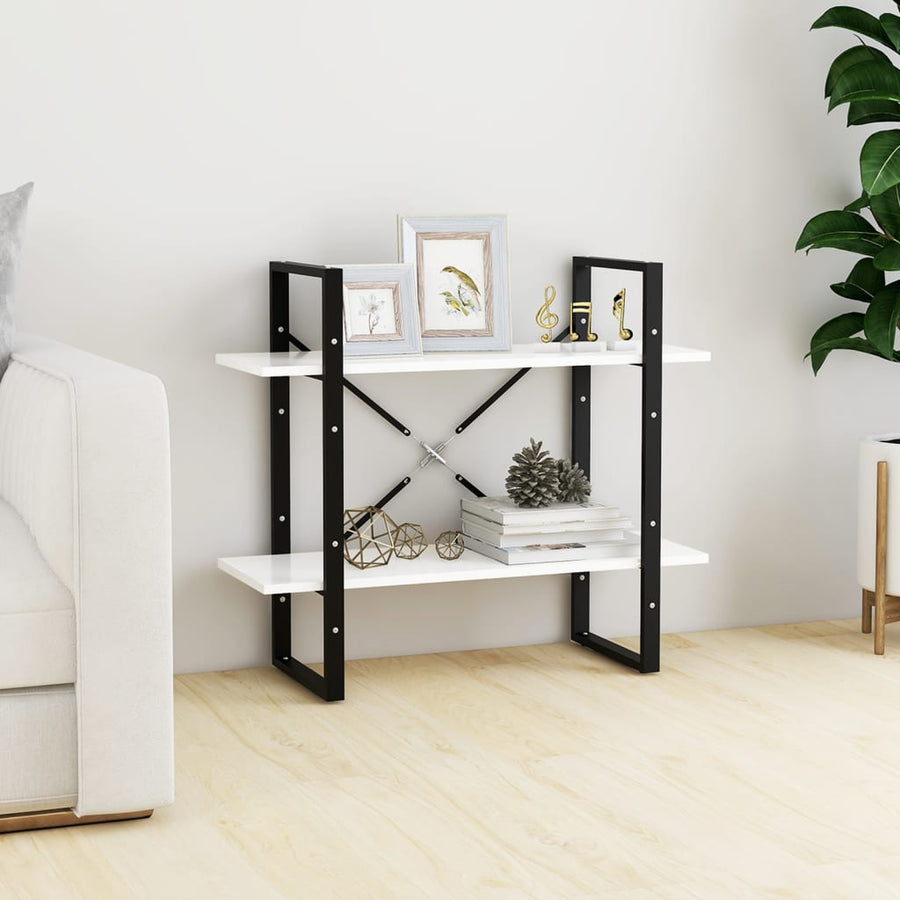 Boekenkast Met 2 Schappen Spaanplaat Wit 80 x 30 x 70 cm Bewerkt hout