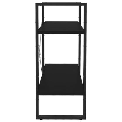 Boekenkast Met 2 Schappen Spaanplaat Zwart 80 x 30 x 70 cm Bewerkt hout