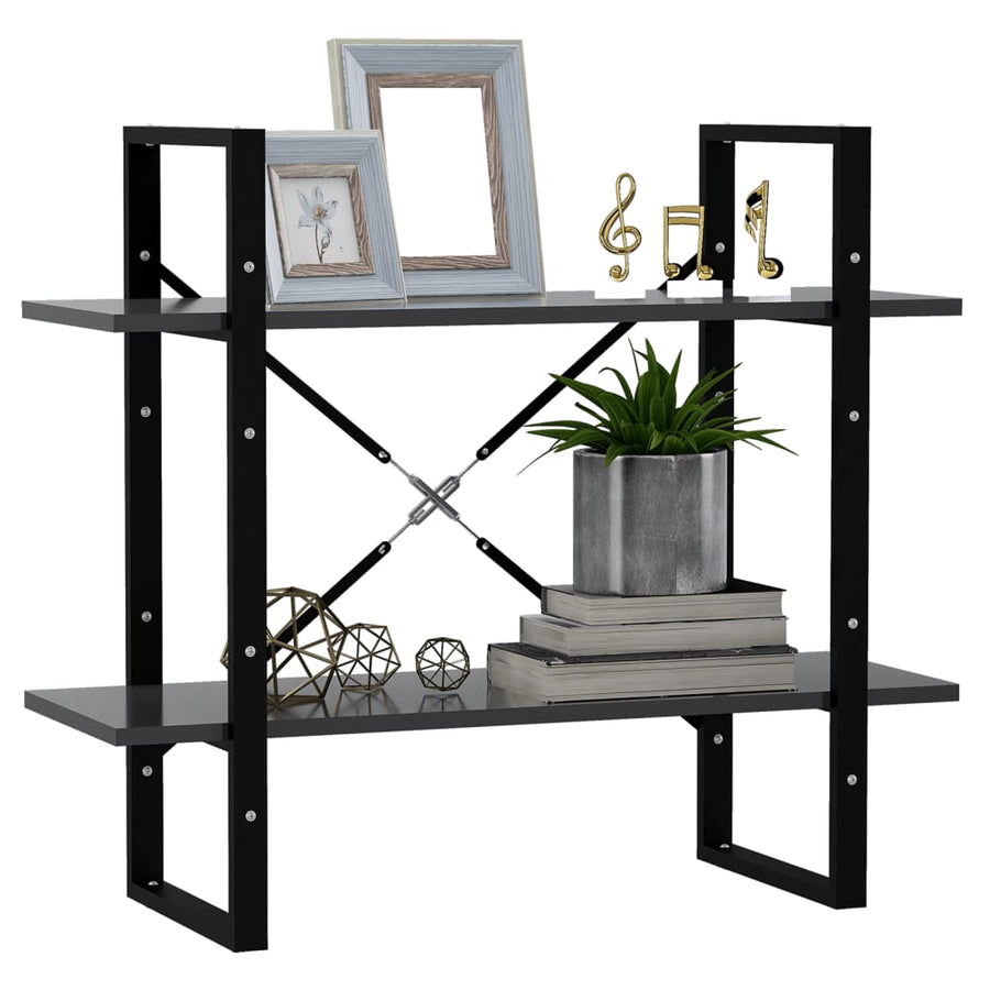Boekenkast Met 2 Schappen Spaanplaat Grijs 80 x 30 x 70 cm Bewerkt hout