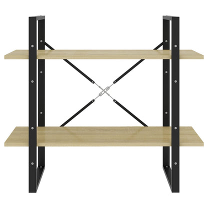 Boekenkast Met 2 Schappen Spaanplaat Sonoma Eiken 80 x 30 x 70 cm Bewerkt hout