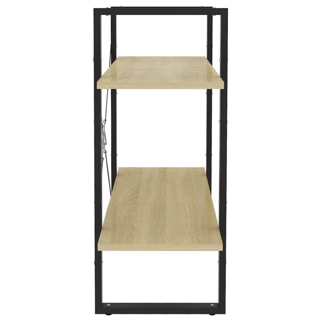 Boekenkast Met 2 Schappen Spaanplaat Sonoma Eiken 80 x 30 x 70 cm Bewerkt hout