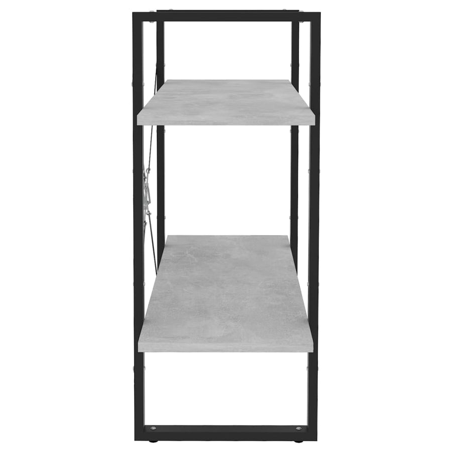 Boekenkast Met 2 Schappen Spaanplaat Betongrijs 80 x 30 x 70 cm Bewerkt hout