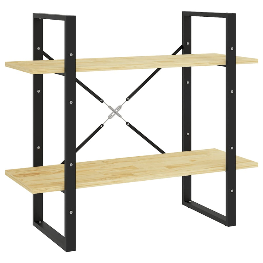 Boekenkast Met 2 Schappen Massief Grenen Naturel 80 x 30 x 70 cm Hout
