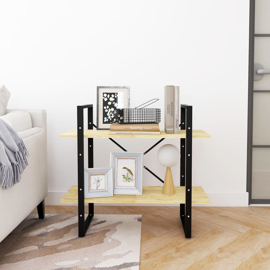 Boekenkast Met 2 Schappen Massief Grenen Naturel 80 x 30 x 70 cm Hout
