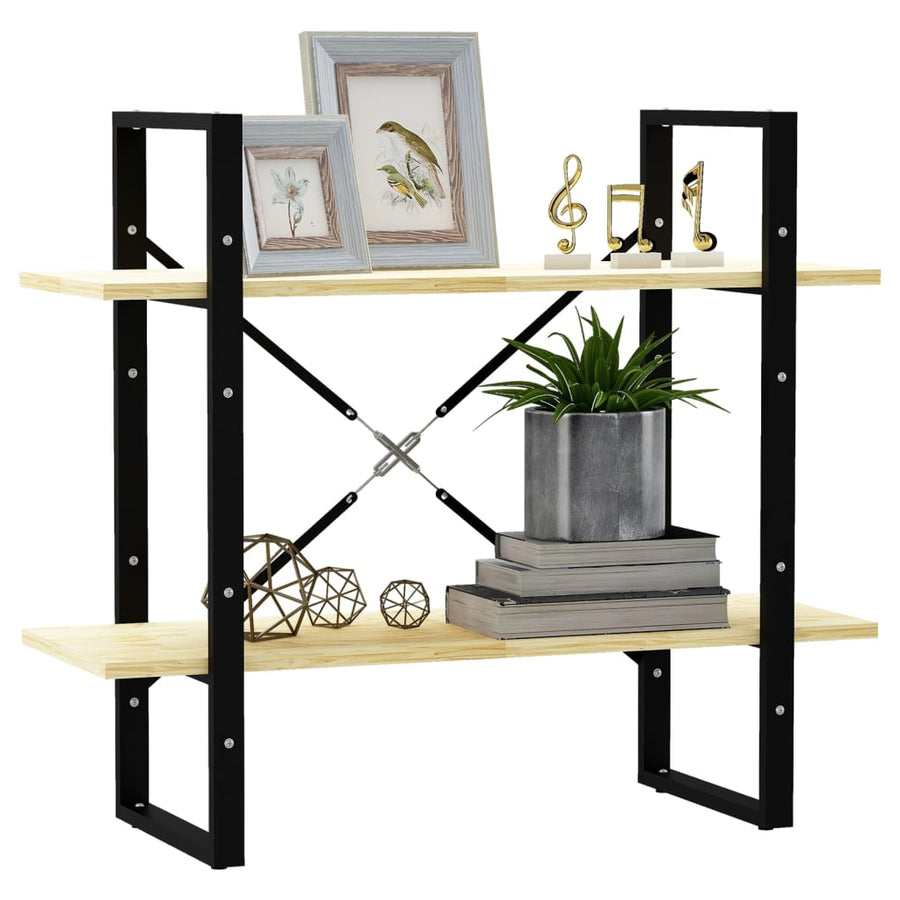 Boekenkast Met 2 Schappen Massief Grenen Naturel 80 x 30 x 70 cm Hout
