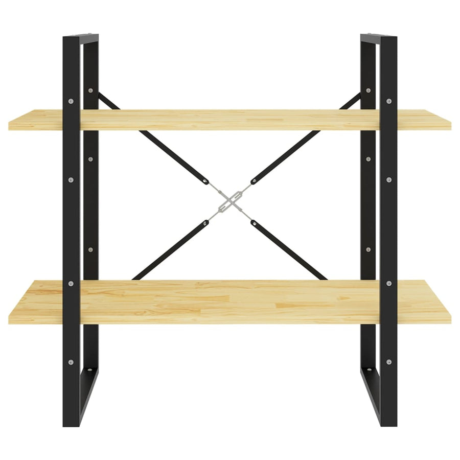 Boekenkast Met 2 Schappen Massief Grenen Naturel 80 x 30 x 70 cm Hout
