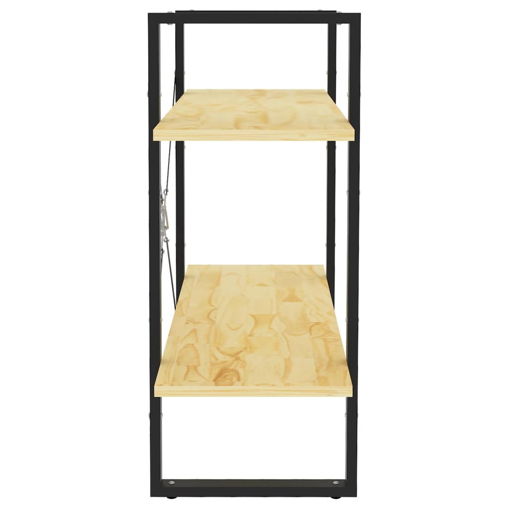 Boekenkast Met 2 Schappen Massief Grenen Naturel 80 x 30 x 70 cm Hout