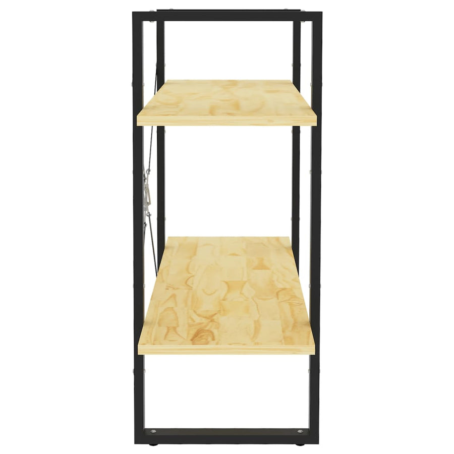 Boekenkast Met 2 Schappen Massief Grenen Naturel 80 x 30 x 70 cm Hout