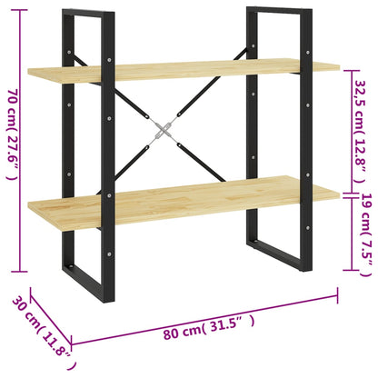 Boekenkast Met 2 Schappen Massief Grenen Naturel 80 x 30 x 70 cm Hout