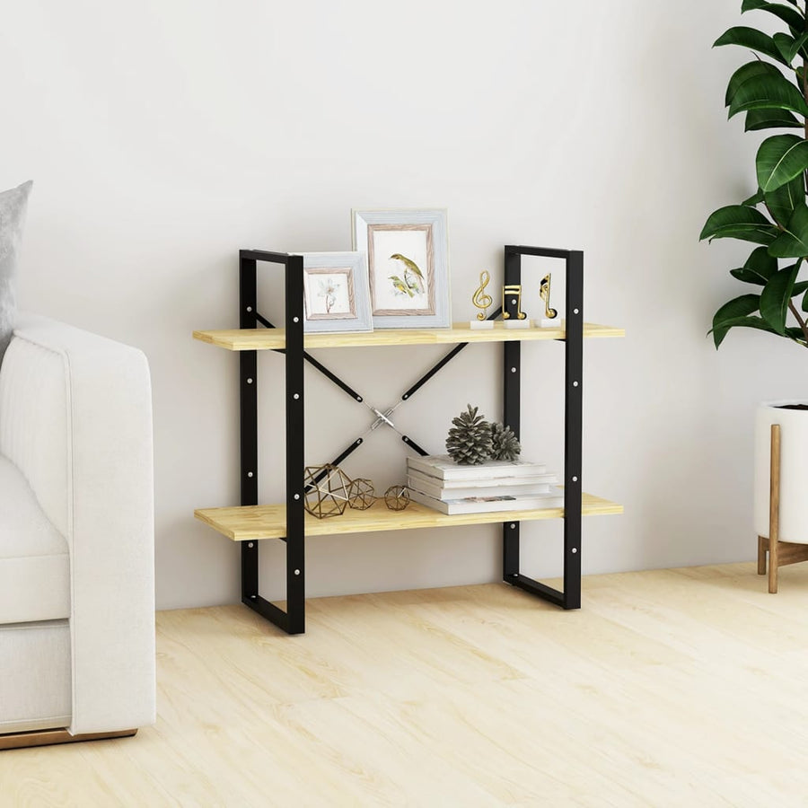 Boekenkast Met 2 Schappen Massief Grenen Naturel 80 x 30 x 70 cm Hout