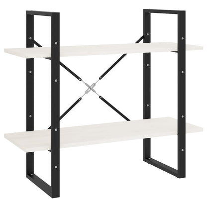 Boekenkast Met 2 Schappen Massief Grenen Wit 80 x 30 x 70 cm Hout