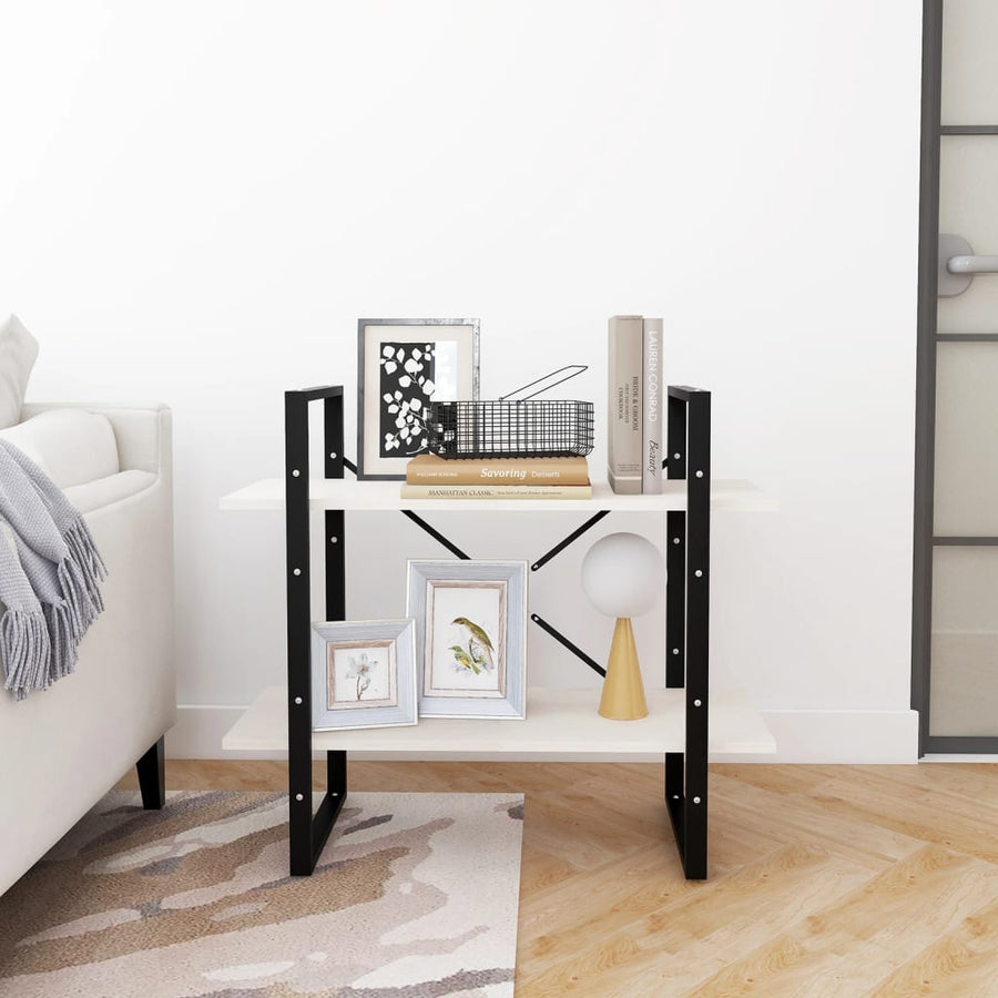 Boekenkast Met 2 Schappen Massief Grenen Wit 80 x 30 x 70 cm Hout