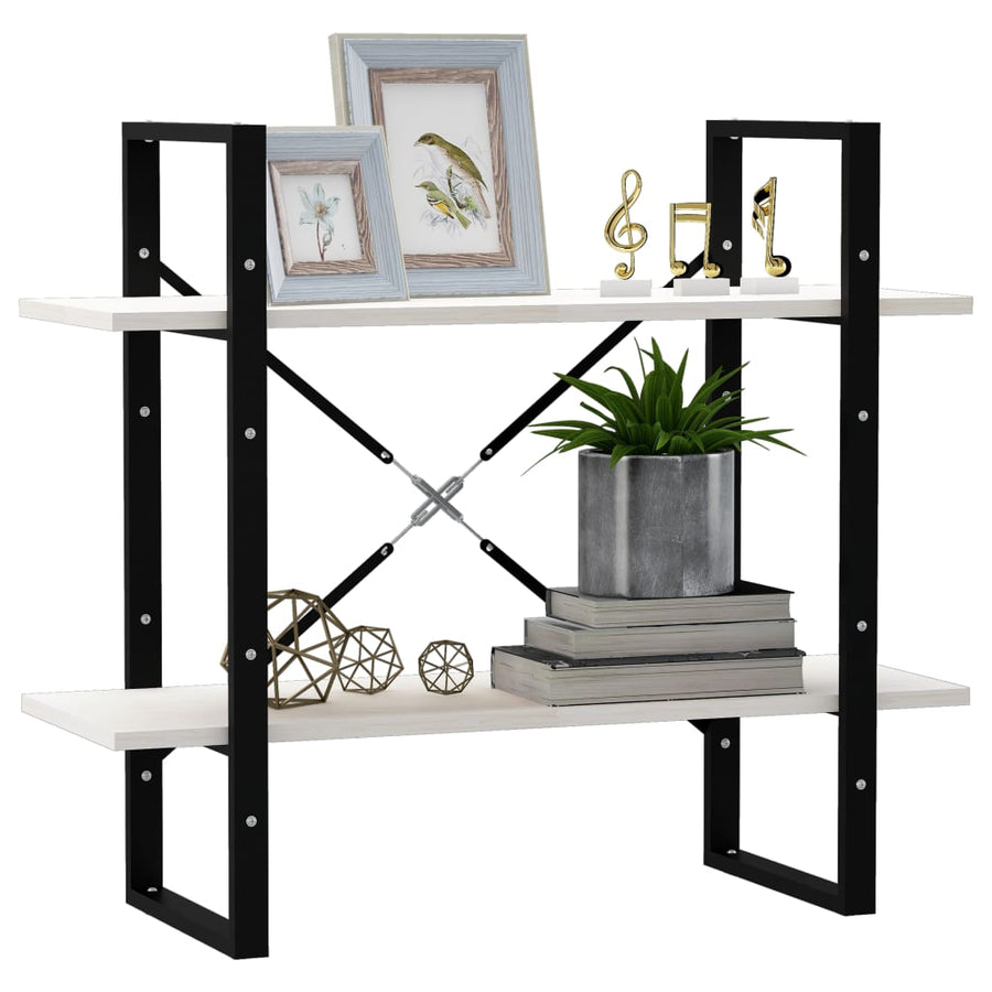 Boekenkast Met 2 Schappen Massief Grenen Wit 80 x 30 x 70 cm Hout