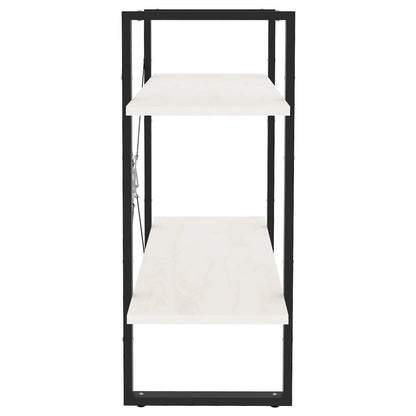Boekenkast Met 2 Schappen Massief Grenen Wit 80 x 30 x 70 cm Hout