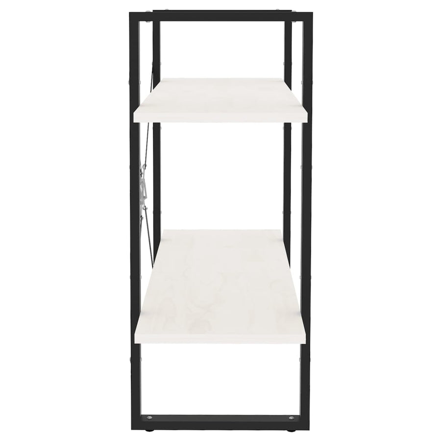 Boekenkast Met 2 Schappen Massief Grenen Wit 80 x 30 x 70 cm Hout