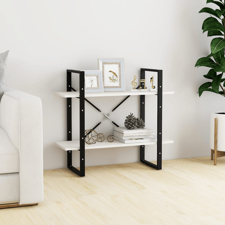 Boekenkast Met 2 Schappen Massief Grenen Wit 80 x 30 x 70 cm Hout