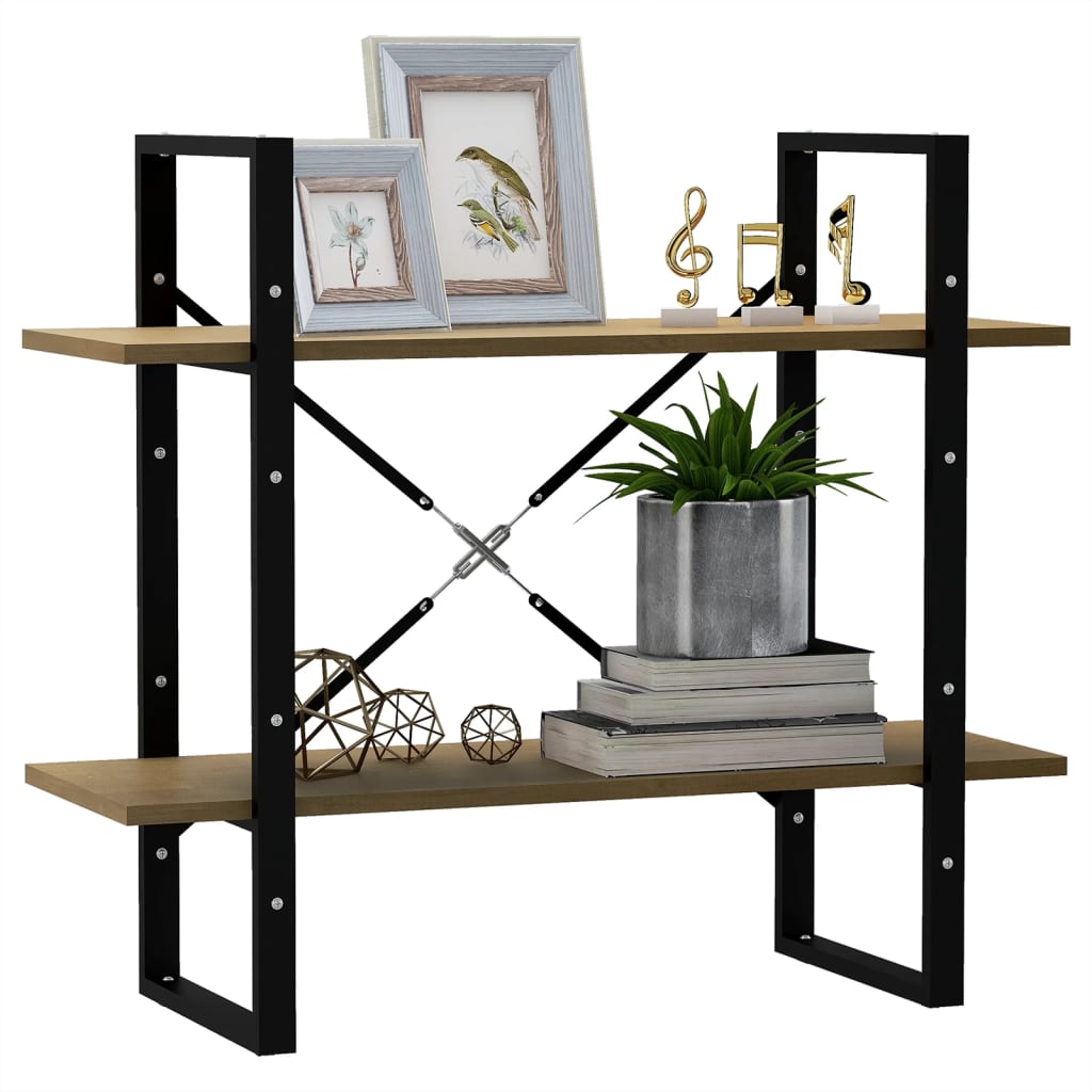 Boekenkast Met 2 Schappen Massief Grenen Natuurlijk Grenenhout 80 x 30 x 70 cm