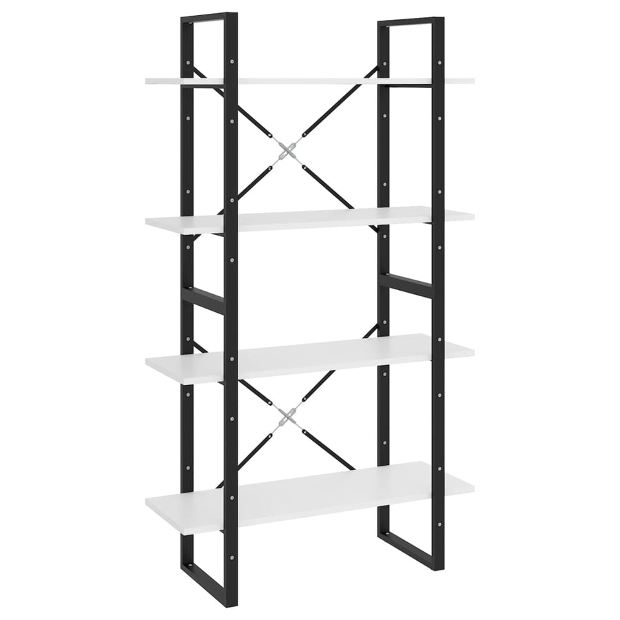 Boekenkast Met 4 Schappen Spaanplaat Wit 80 x 30 x 140 cm Bewerkt hout