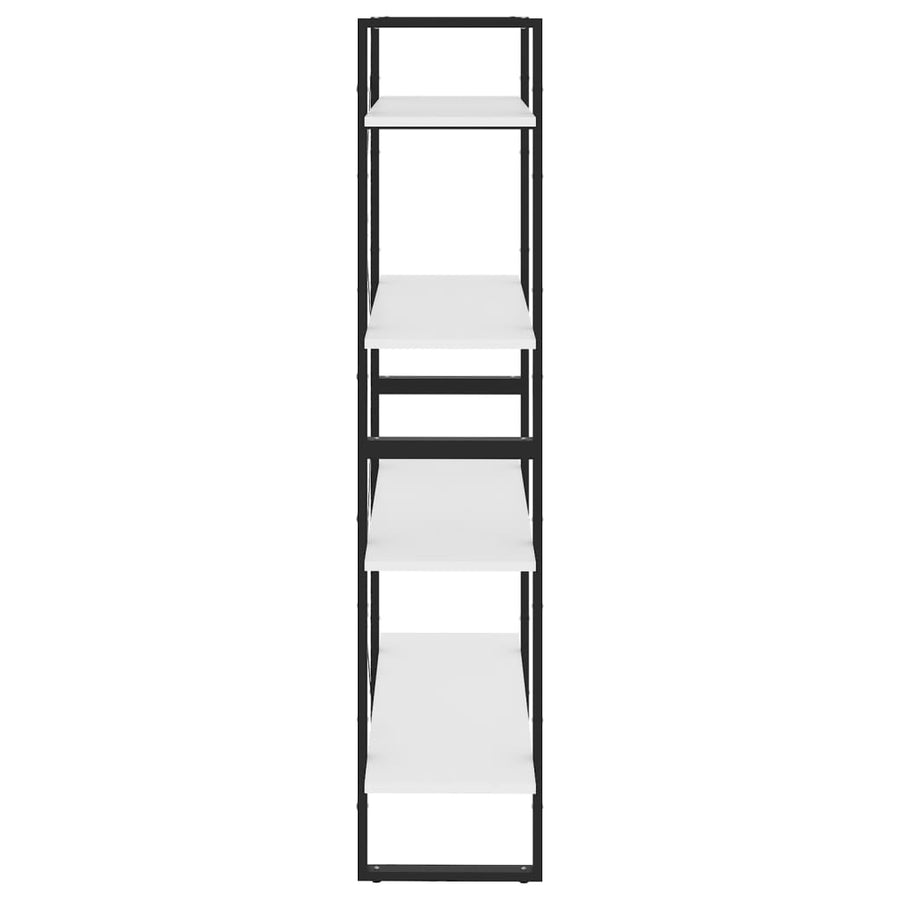 Boekenkast Met 4 Schappen Spaanplaat Wit 80 x 30 x 140 cm Bewerkt hout