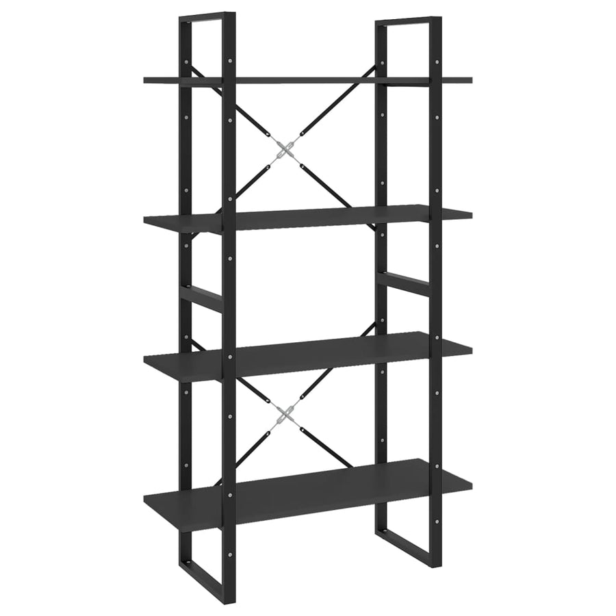 Boekenkast Met 4 Schappen Spaanplaat Grijs 80 x 30 x 140 cm Bewerkt hout