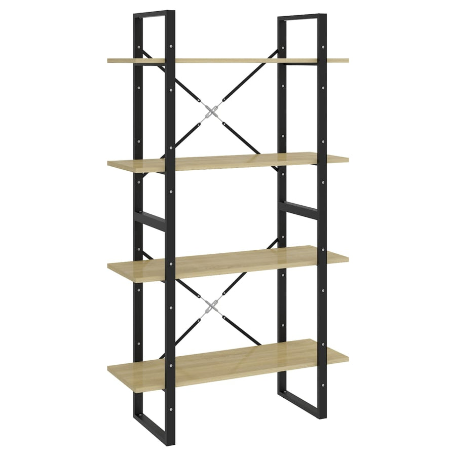 Boekenkast Met 4 Schappen Spaanplaat Sonoma Eiken 80 x 30 x 140 cm Bewerkt hout