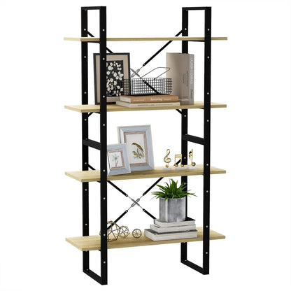 Boekenkast Met 4 Schappen Spaanplaat Sonoma Eiken 80 x 30 x 140 cm Bewerkt hout