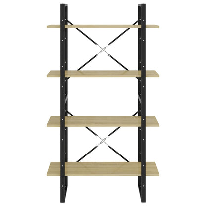 Boekenkast Met 4 Schappen Spaanplaat Sonoma Eiken 80 x 30 x 140 cm Bewerkt hout