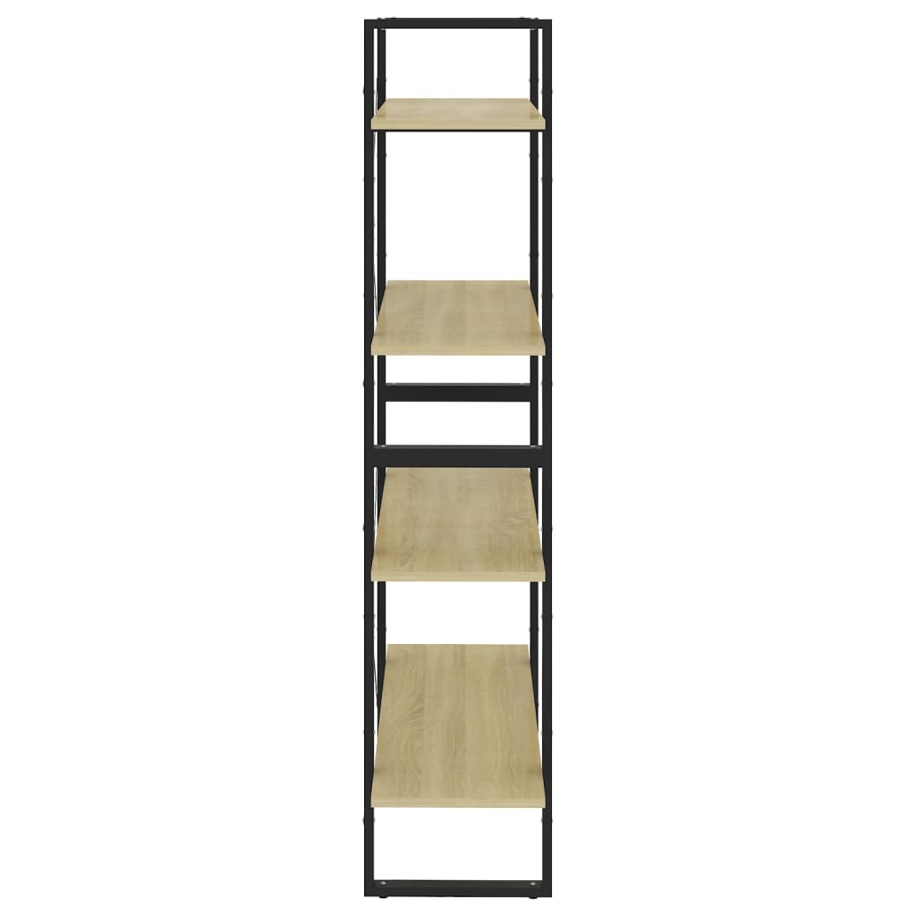 Boekenkast Met 4 Schappen Spaanplaat Sonoma Eiken 80 x 30 x 140 cm Bewerkt hout