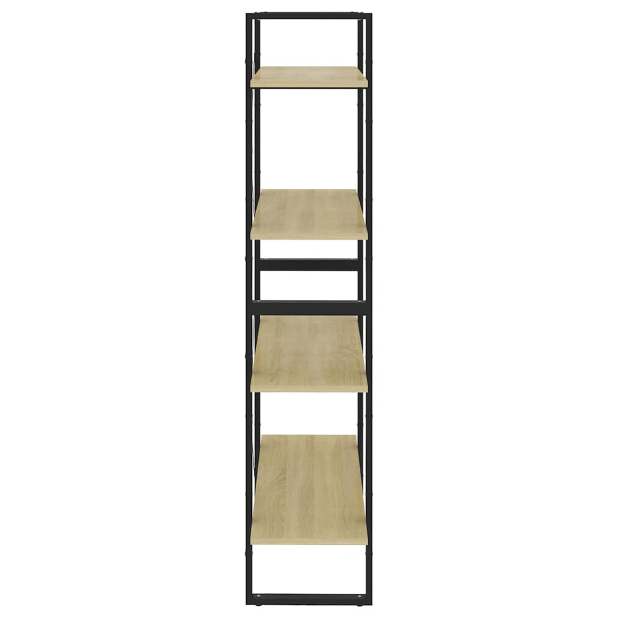 Boekenkast Met 4 Schappen Spaanplaat Sonoma Eiken 80 x 30 x 140 cm Bewerkt hout