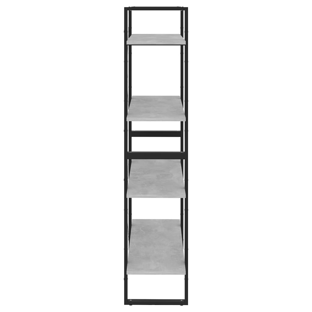 Boekenkast Met 4 Schappen Spaanplaat Betongrijs 80 x 30 x 140 cm Bewerkt hout