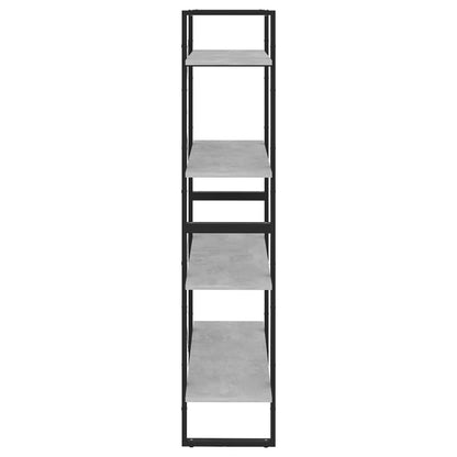 Boekenkast Met 4 Schappen Spaanplaat Betongrijs 80 x 30 x 140 cm Bewerkt hout