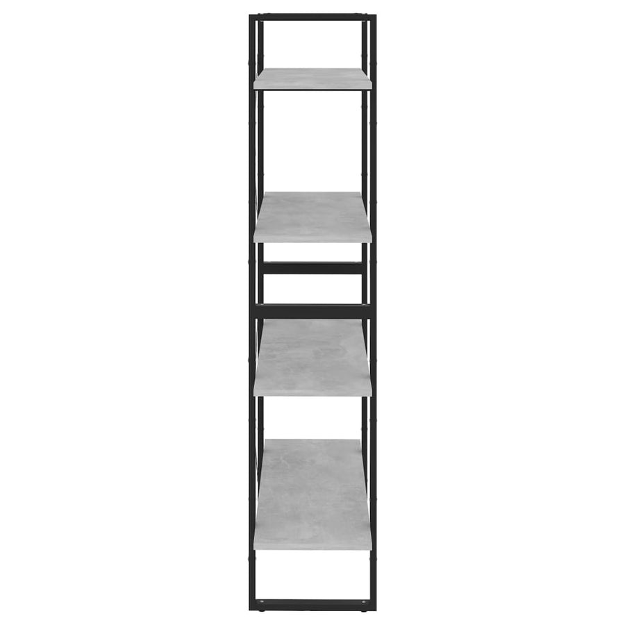 Boekenkast Met 4 Schappen Spaanplaat Betongrijs 80 x 30 x 140 cm Bewerkt hout