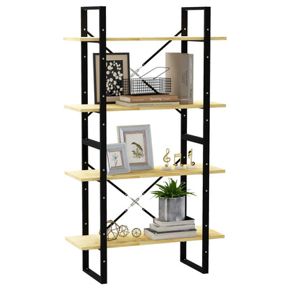 Boekenkast Met 4 Schappen Massief Grenen Naturel 80 x 30 x 140 cm Hout