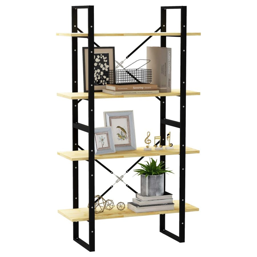 Boekenkast Met 4 Schappen Massief Grenen Naturel 80 x 30 x 140 cm Hout
