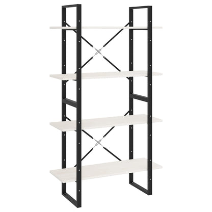 Boekenkast Met 4 Schappen Massief Grenen Wit 80 x 30 x 140 cm Hout