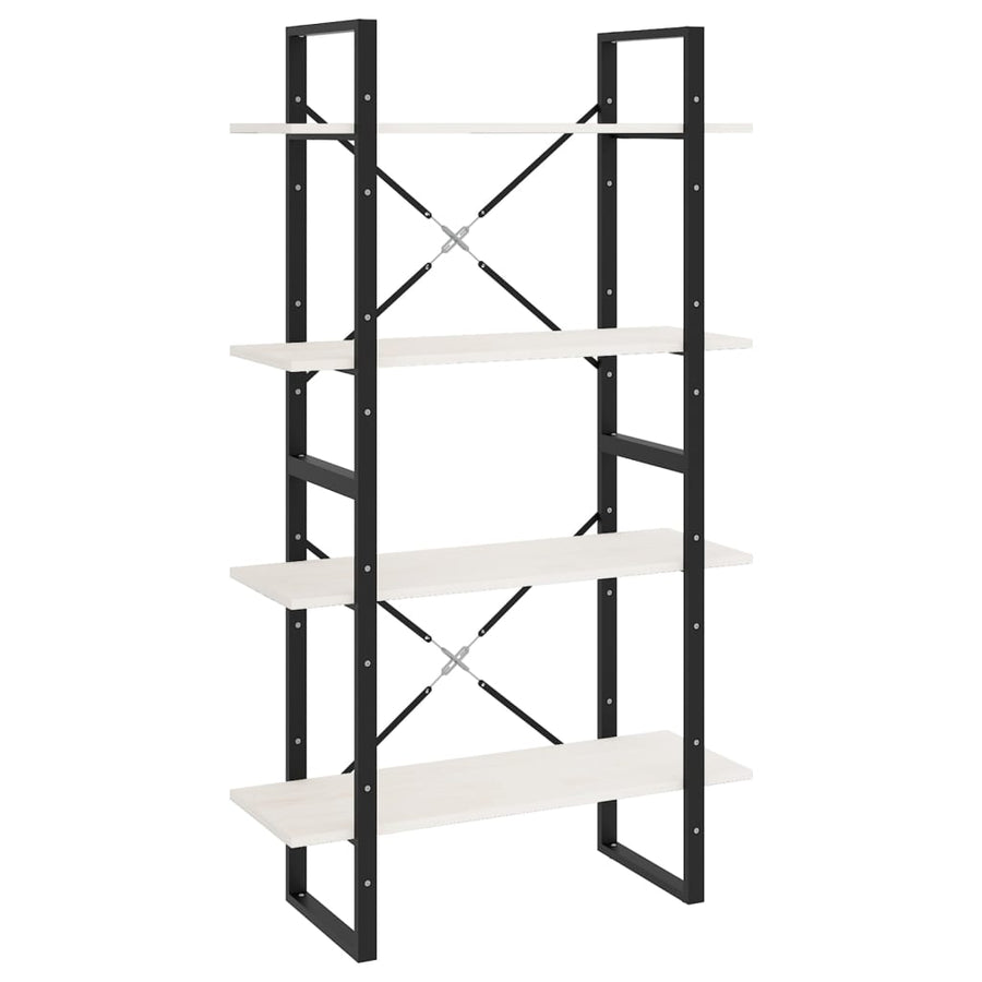 Boekenkast Met 4 Schappen Massief Grenen Wit 80 x 30 x 140 cm Hout