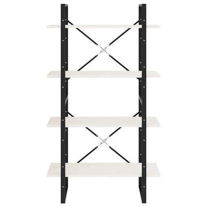 Boekenkast Met 4 Schappen Massief Grenen Wit 80 x 30 x 140 cm Hout