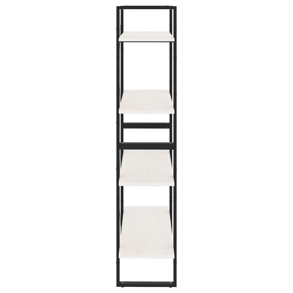 Boekenkast Met 4 Schappen Massief Grenen Wit 80 x 30 x 140 cm Hout
