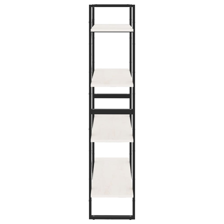 Boekenkast Met 4 Schappen Massief Grenen Wit 80 x 30 x 140 cm Hout