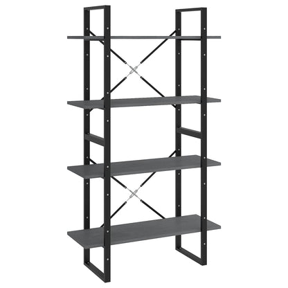 Boekenkast Met 4 Schappen Massief Grenen Grijs 80 x 30 x 140 cm Hout