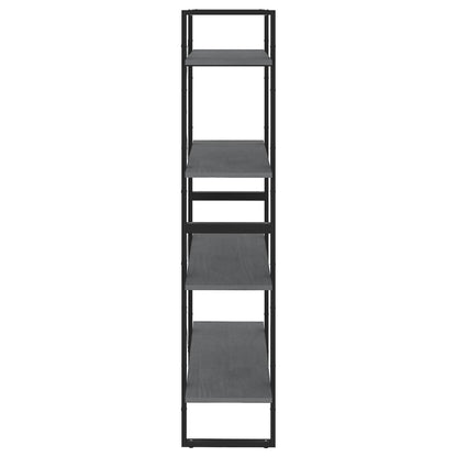 Boekenkast Met 4 Schappen Massief Grenen Grijs 80 x 30 x 140 cm Hout