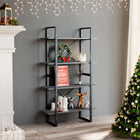 Boekenkast 80x30x140 cm massief grenenhout grijs