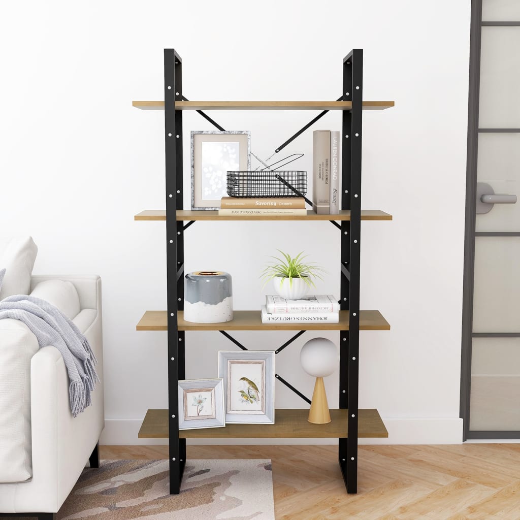 Boekenkast Met 4 Schappen Massief Grenen Natuurlijk Grenenhout 80 x 30 x 140 cm
